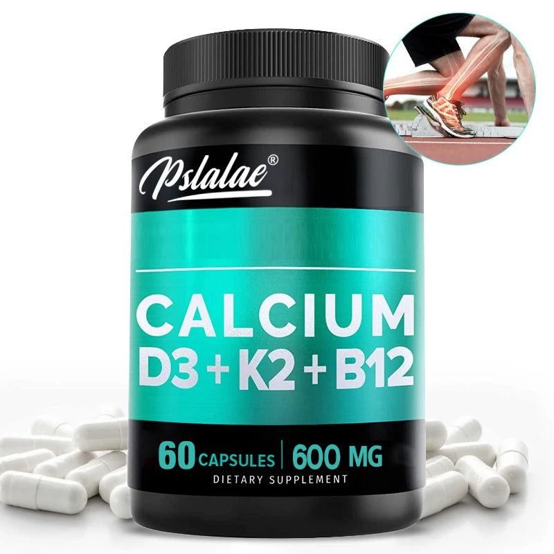 Premium Calcium 600mg + Vitamin D3 5000IU, K2 & B12 Advanced Bone, Heart & Immune Support – 60 Capsules