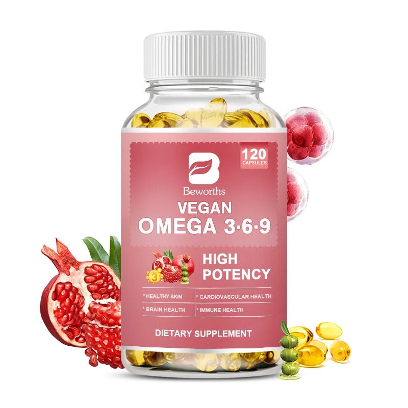 BEWORTHS Omega 3-6-9 Capsules – 120 Softgels | Essential Fatty Acids for Heart, Brain, Skin & Immune Support